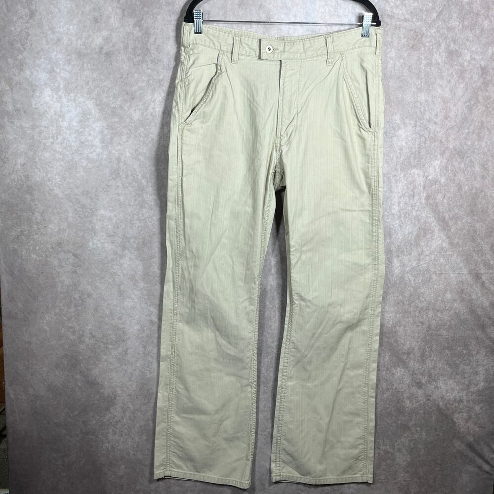 Guess Company Chino Khaki Pants Mens 34 Beige Straight Leg Flat Front‎ 90s Y2K